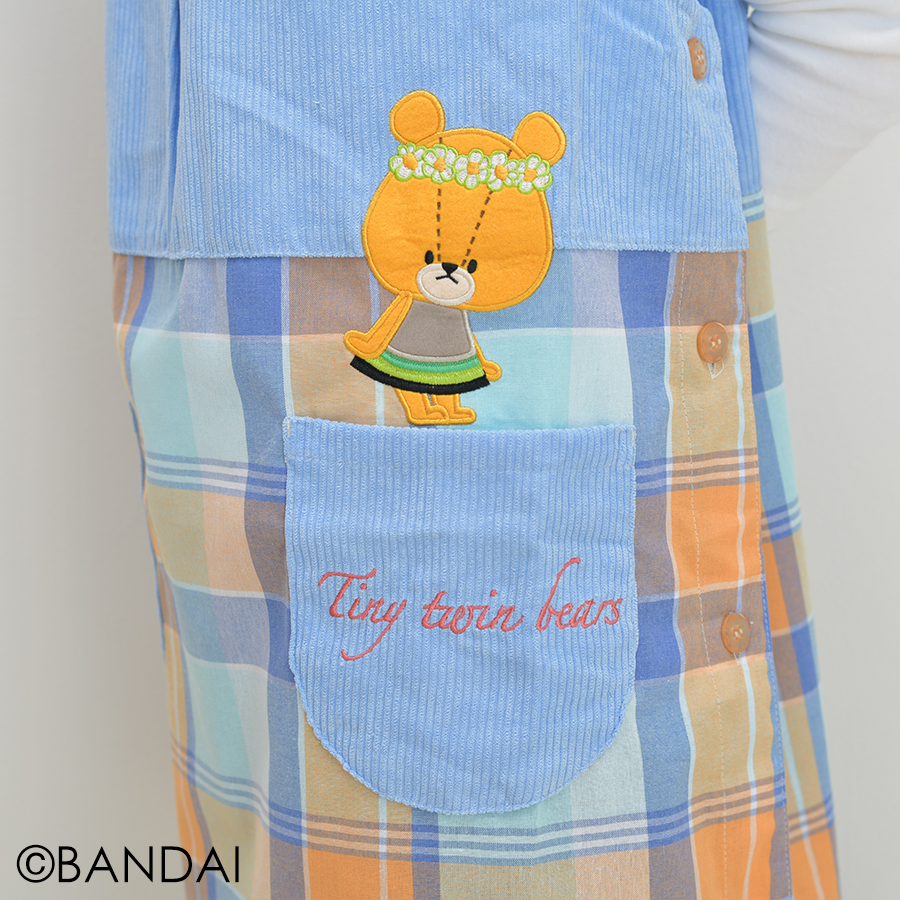 2024秋冬新作 保育士エプロン くまのがっこう JA43828-42 サイド