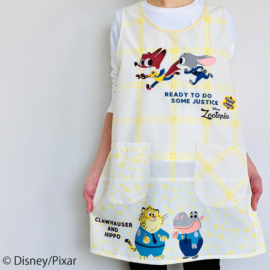2023春夏新作 保育士エプロン ズートピア ディズニー パステルアニマル