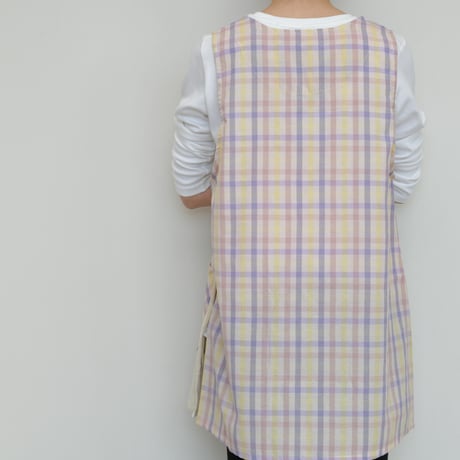 2025春夏新作 K-18840 ピンク M-L 保育士エプロン サイドボタン