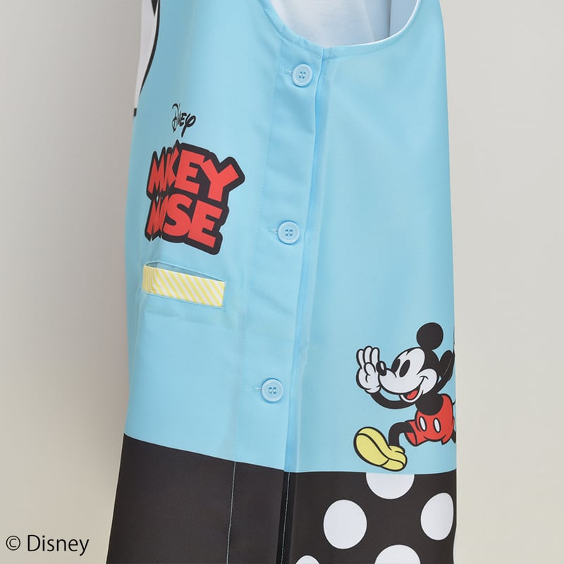 当店限定】 2026春夏新作 保育士エプロン ミッキーマウス サイドボタン