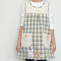 2024秋冬新作 【おてんばママ】うさくまフラワーキッチン（イエロー） M-L 保育士エプロン サイドボタン