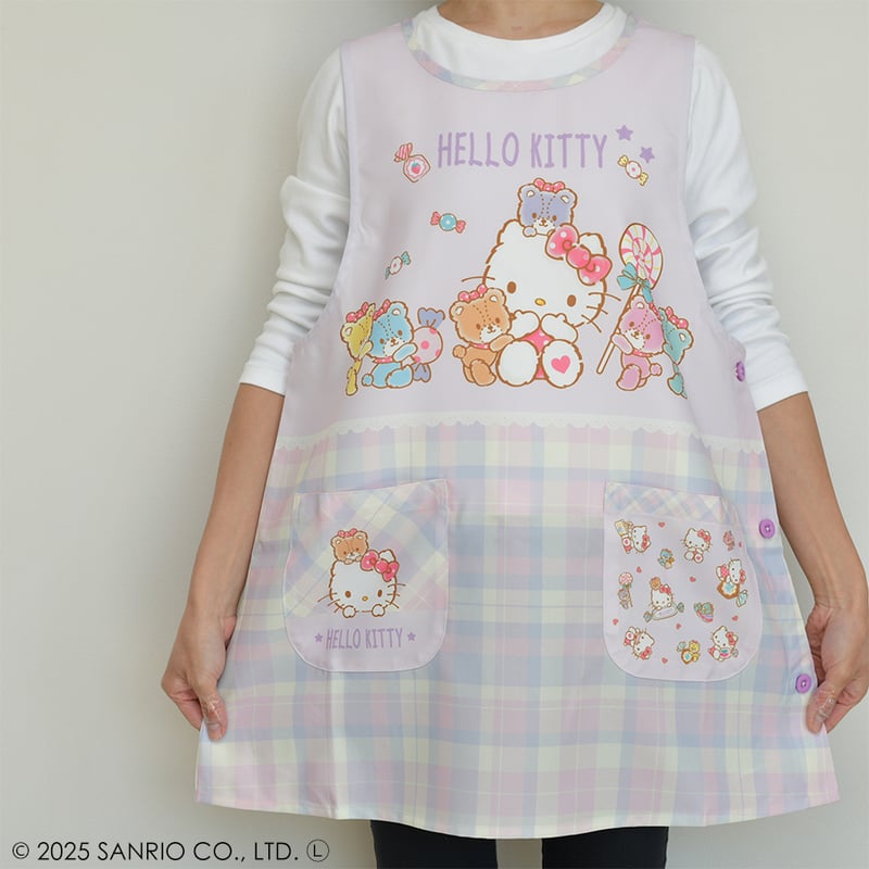 2025秋冬新作 保育士エプロン サンリオ ハローキティ 25714165 サイド