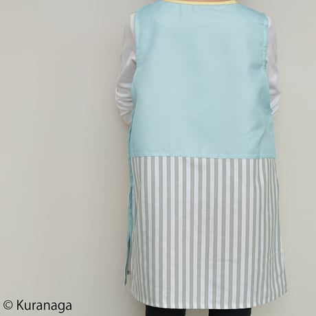 2025春夏新作 保育士エプロン 恐竜はじめました KHA43825-42 M-L サイドボタン