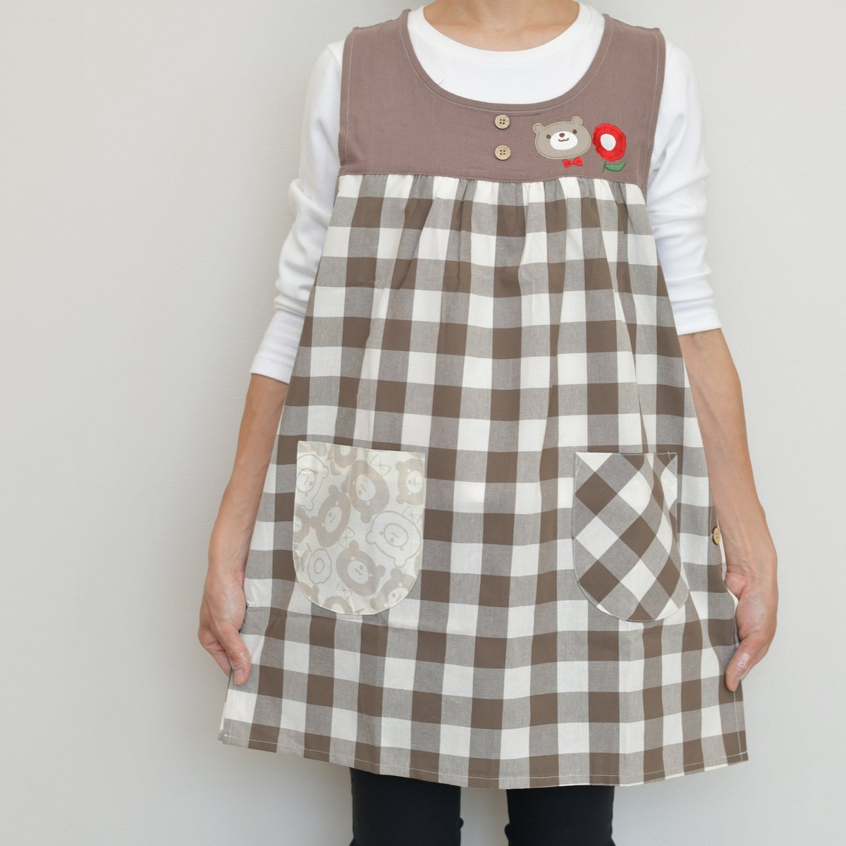 エブリン　チェックカットOP ブラウン　9月中お値下げ fit=scale-down,w=1200