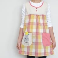 2024秋冬新作 【おてんばママ】レモンうさぎキッチン（ピンク） M-L 保育士エプロン サイドボタン