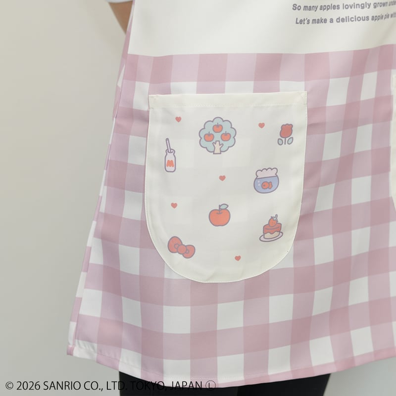 2026春夏新作 保育士エプロン ハローキティ 41289 ピンク サイドボタン
