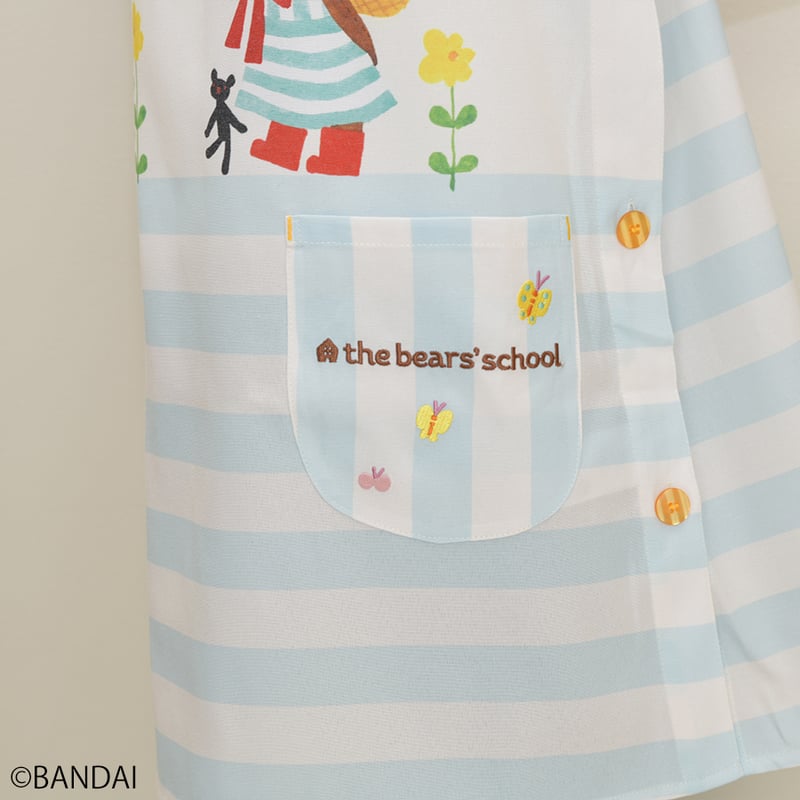 2026春夏新作 保育士エプロン くまのがっこう JA44131-61 サイドボタン