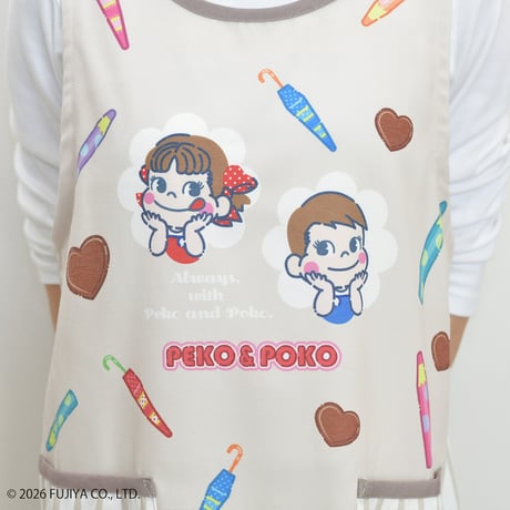 2026春夏新作 保育士エプロン ペコちゃん PEKO&POKO サイドボタン PKA44234-61