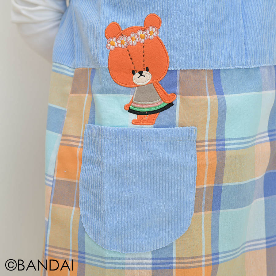 2024秋冬新作 保育士エプロン くまのがっこう JA43828-42 サイドボタン