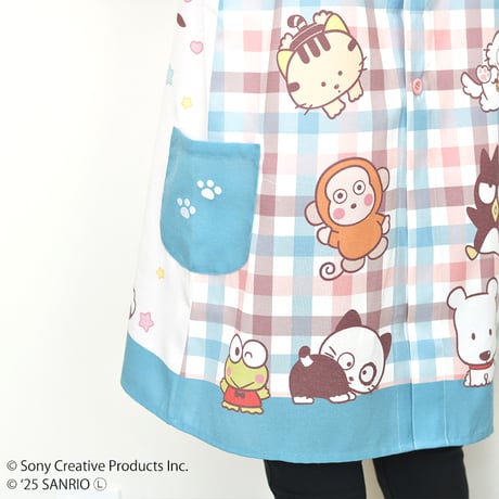 2026春夏新作 保育士エプロン タマアンドフレンズ×サンリオキャラクターズ TFA44106-52 背中ボタン