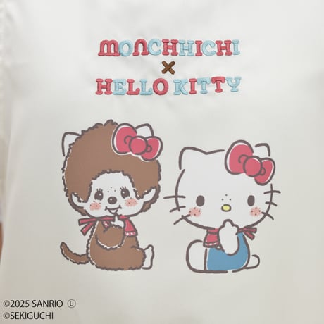 2025春夏新作 保育士エプロン モンチッチ✕ハローキティ MA43961-51 M-L サイドボタン