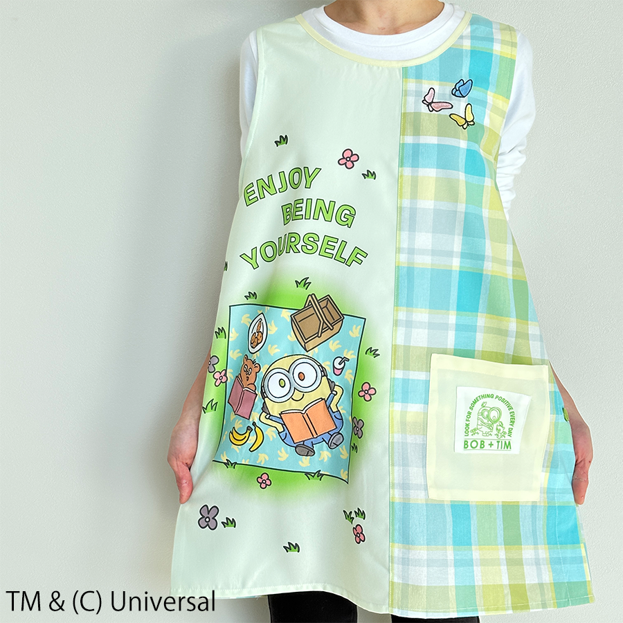 2023春夏新作 保育士エプロン ミニオンズ グリーンエプロン | 保育士  