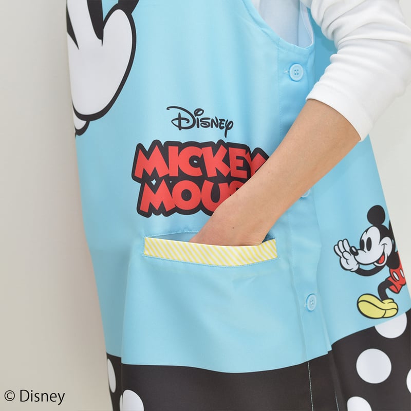 当店限定】 2026春夏新作 保育士エプロン ミッキーマウス サイドボタン