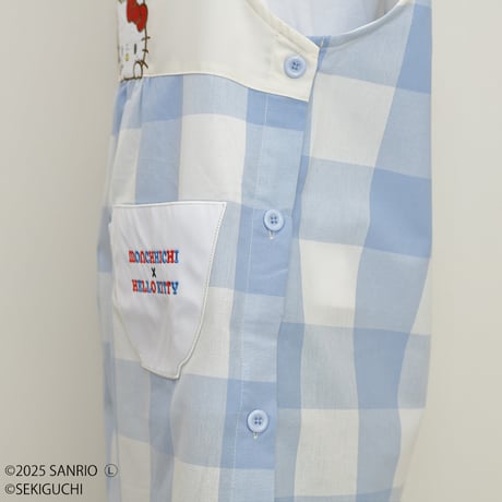 2025春夏新作 保育士エプロン モンチッチ✕ハローキティ MA43962-51 M-L サイドボタン