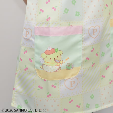 2026春夏新作 保育士エプロン ポムポムプリン 26614169 サイドボタン