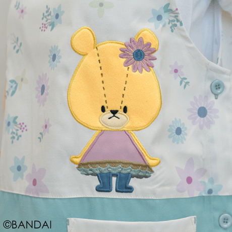 2025秋冬新作 保育士エプロン ルルロロ TINYTWINBEAR  RA43983-52 サイドボタン
