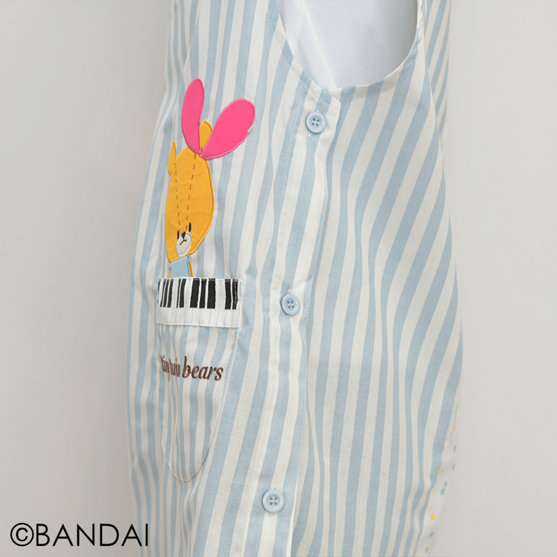 かりん　保育士エプロン　エプロン 2025春夏新作 保育士エプロン はやおきおばけ QA43868-51 サイドボタン