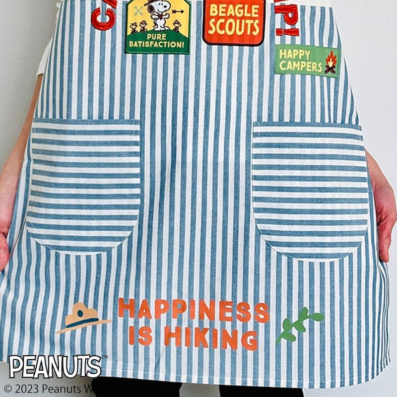 2023春夏新作 保育士エプロン スヌーピー グリーンエプロン | 保育士