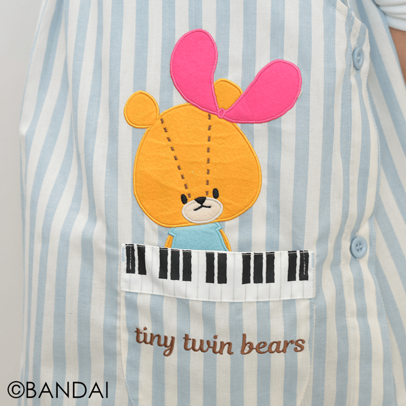 かりん　保育士エプロン　エプロン 2025春夏新作 保育士エプロン はやおきおばけ QA43868-51 サイドボタン