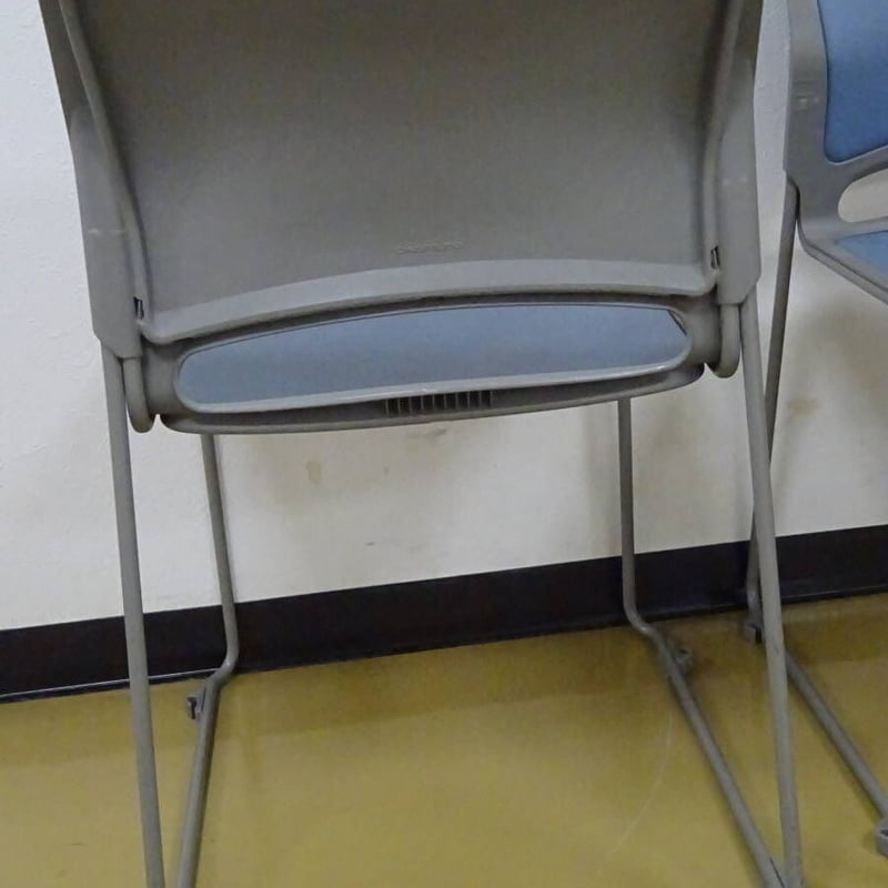 スタッキングチェア 5脚セット オカムラ リット ブルー スチール 椅子 