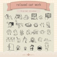 【デジタル手帳素材】ゆるねこビジネススタンプ（イラストのみ）