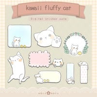 【デジタル手帳素材】ふこふこな猫 ふせん