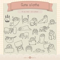 【デジタル手帳素材】なまけものスタンプ