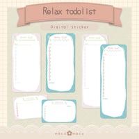 【デジタル手帳素材】Relaxcolor TODOふせん風 デジタルステッカー