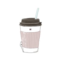 【無料配布】【スマホ壁紙】カフェラテの後ろからこちらをうかがう猫のイラスト