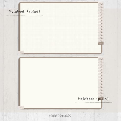 【月曜始まり】2024年デジタル手帳テンプレート"Cafétime" 年始始まり リンク付き（monthly＆weekly＋ノート）ipad goodnotes