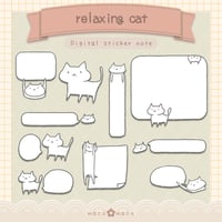 【デジタル手帳素材】ゆるねこふせん