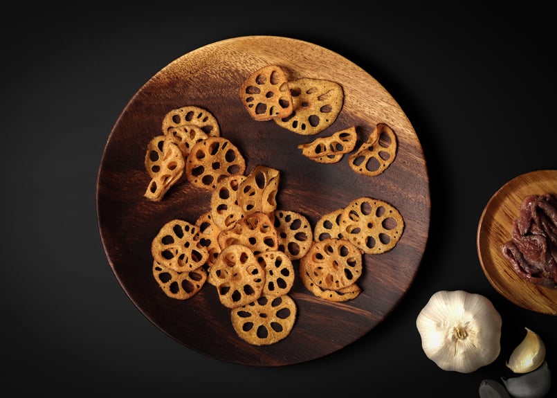 工場直送】加賀れんこんちっぷ（アンチョビガーリック味）40g | 蓮だより