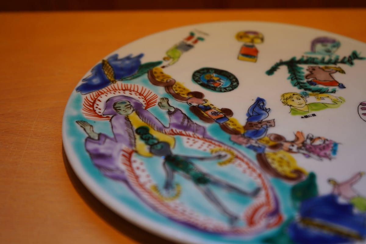 田辺京子　絵皿 田辺京子 33 20センチぺったんこ皿 | Alocasia ONLINE STORE