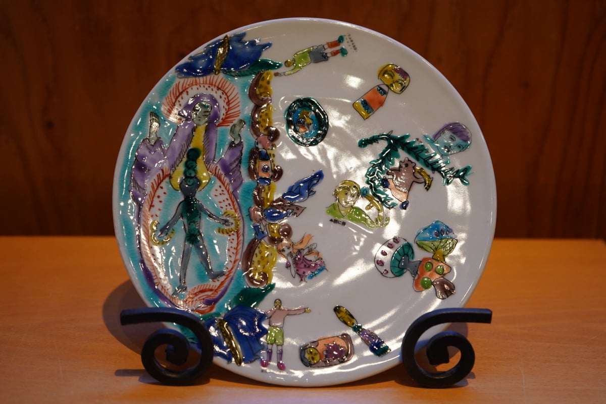 田辺京子　絵皿 田辺京子 33 20センチぺったんこ皿 | Alocasia ONLINE STORE