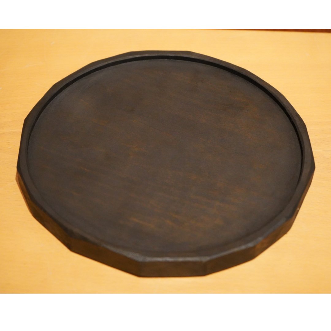 徒爾 toji 12 くりぬき浅盆 7寸 サクラ 黒漆（国産/松煙） | Alocasia O