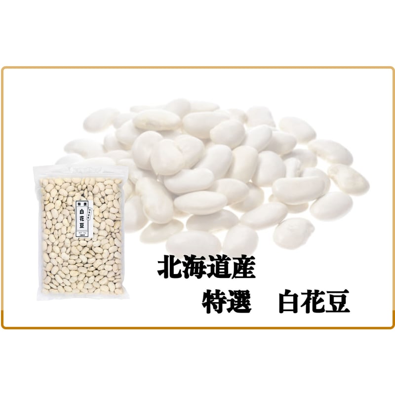 白花豆 ( 白いんげん豆 ) 1kg (1kg×1袋) 北海道産 国産 ( 保存に便利な