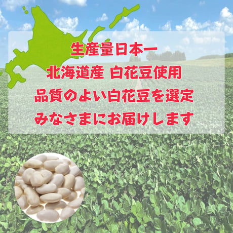 白花豆 ( 白いんげん豆 ) 1kg (1kg×1袋) 北海道産 国産 ( 保存に便利なチャック付き )