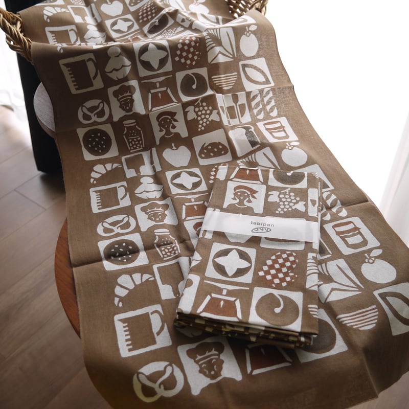 染料化柿渋染め 手ぬぐい 酵母とパンと私 tabipan | まま・めぞん STORE