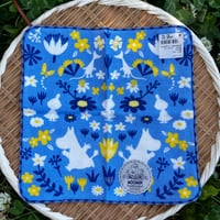 ムーミンシルエット　ブルー　ガーゼパイルハンカチ　MOOMIN