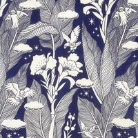 カンナの花の手ぬぐい (navy)migh-T
