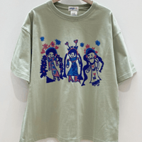 トリオ半袖オーバーサイズTシャツ (sage green)Mサイズ　migh-T