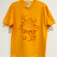 ディメトロドン大陸のTシャツ (deep yellow)Mサイズ SALE　migh-T