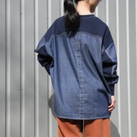 裏毛＊デニム　バックシャンプルオーバー