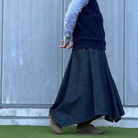 8オンスデニムフレアスカート