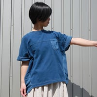 インディゴ天竺後ろ切り替えプルオーバー