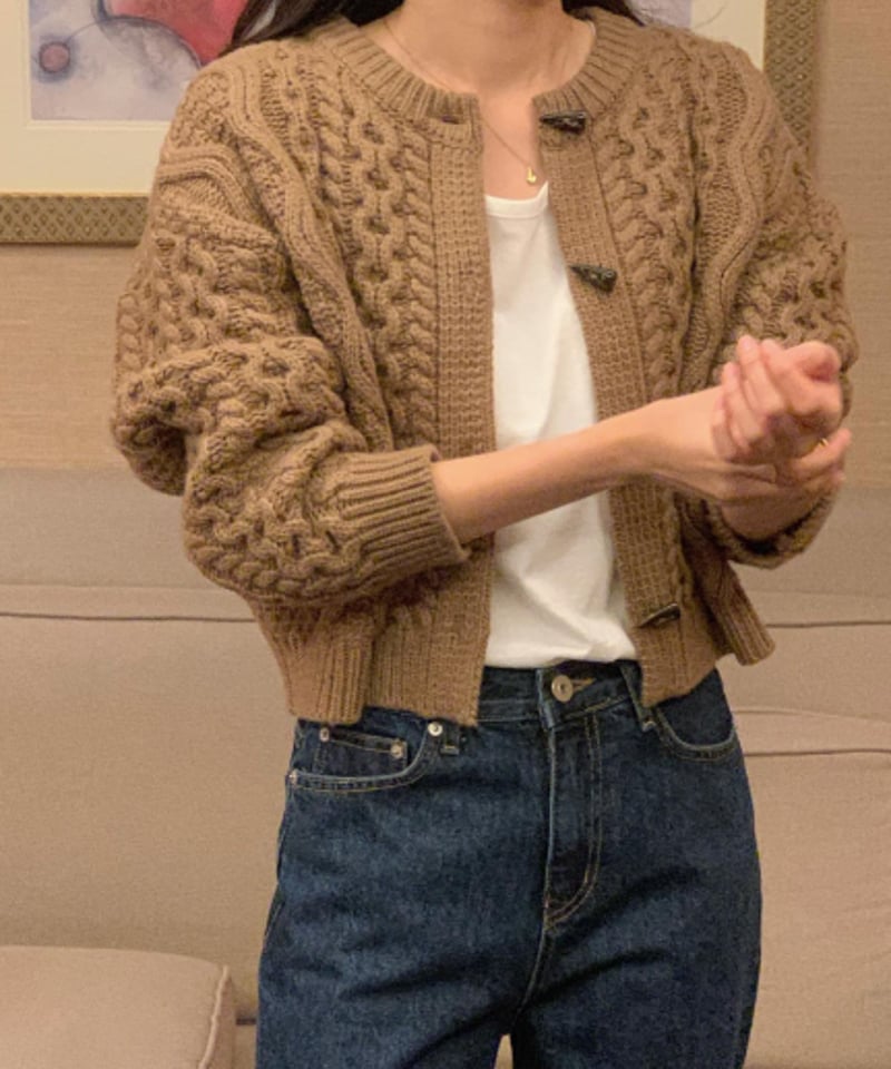 VERVEINE】Yuni duffle cable cardigan (3color) |