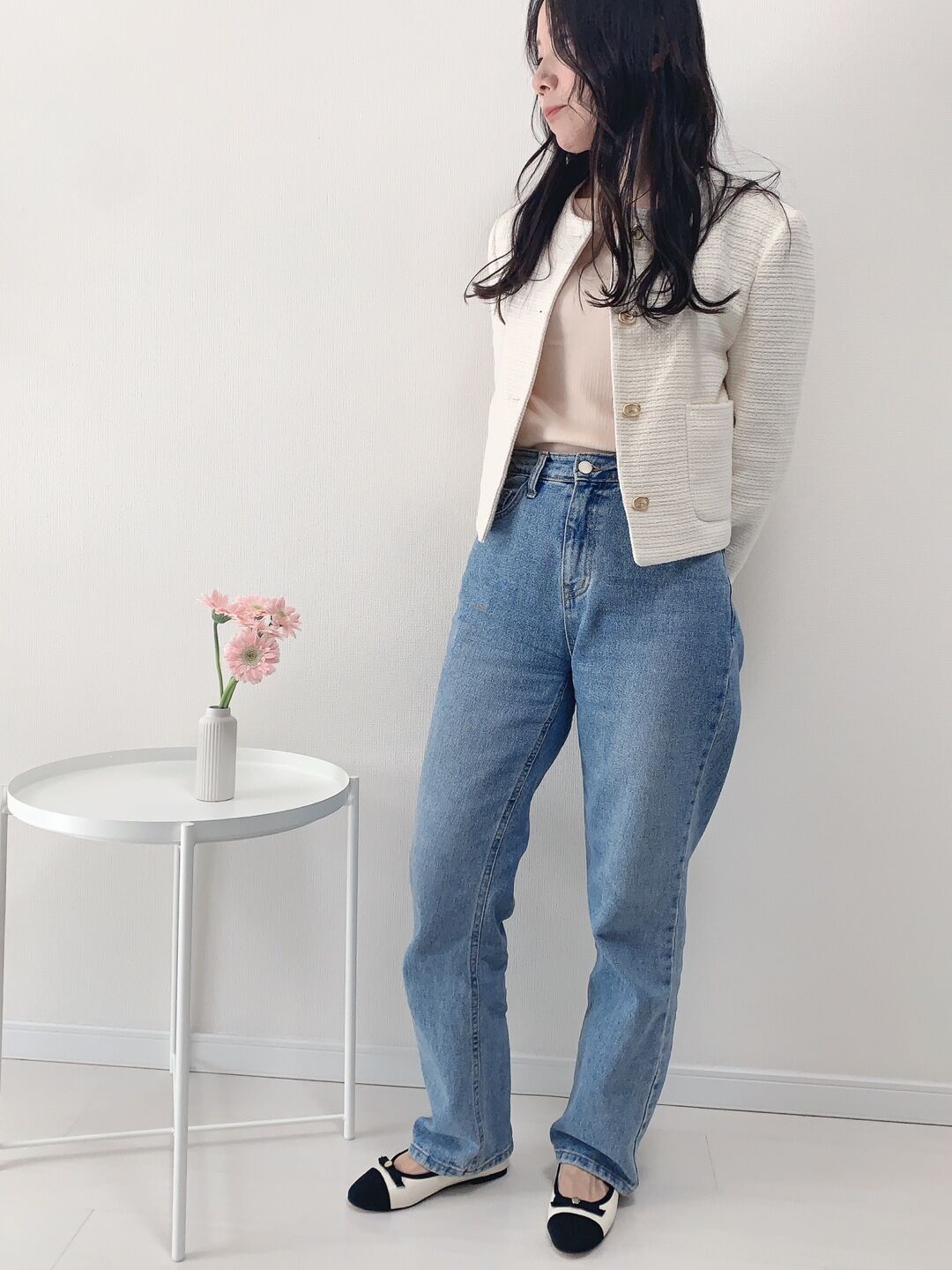 【大きいサイズ✨美品】トゥービーシック　ツイード　ジャケット　ネイビー　白　赤 大きいサイズ レディース ラメツイードノーカラージャケット man
