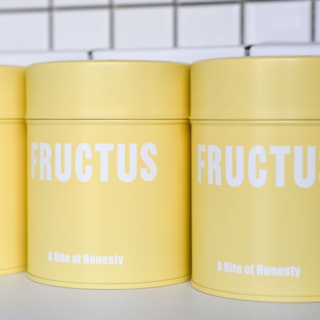 FRUCTUS茶筒缶(マットレモンイエロー）