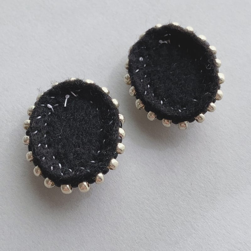 2ヶ】カボション ビーズ刺繍 オリジナルパーツ アンティーク | a.m.h.