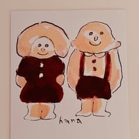 hana /samiro ポストカード（男の子女の子クッキー）
